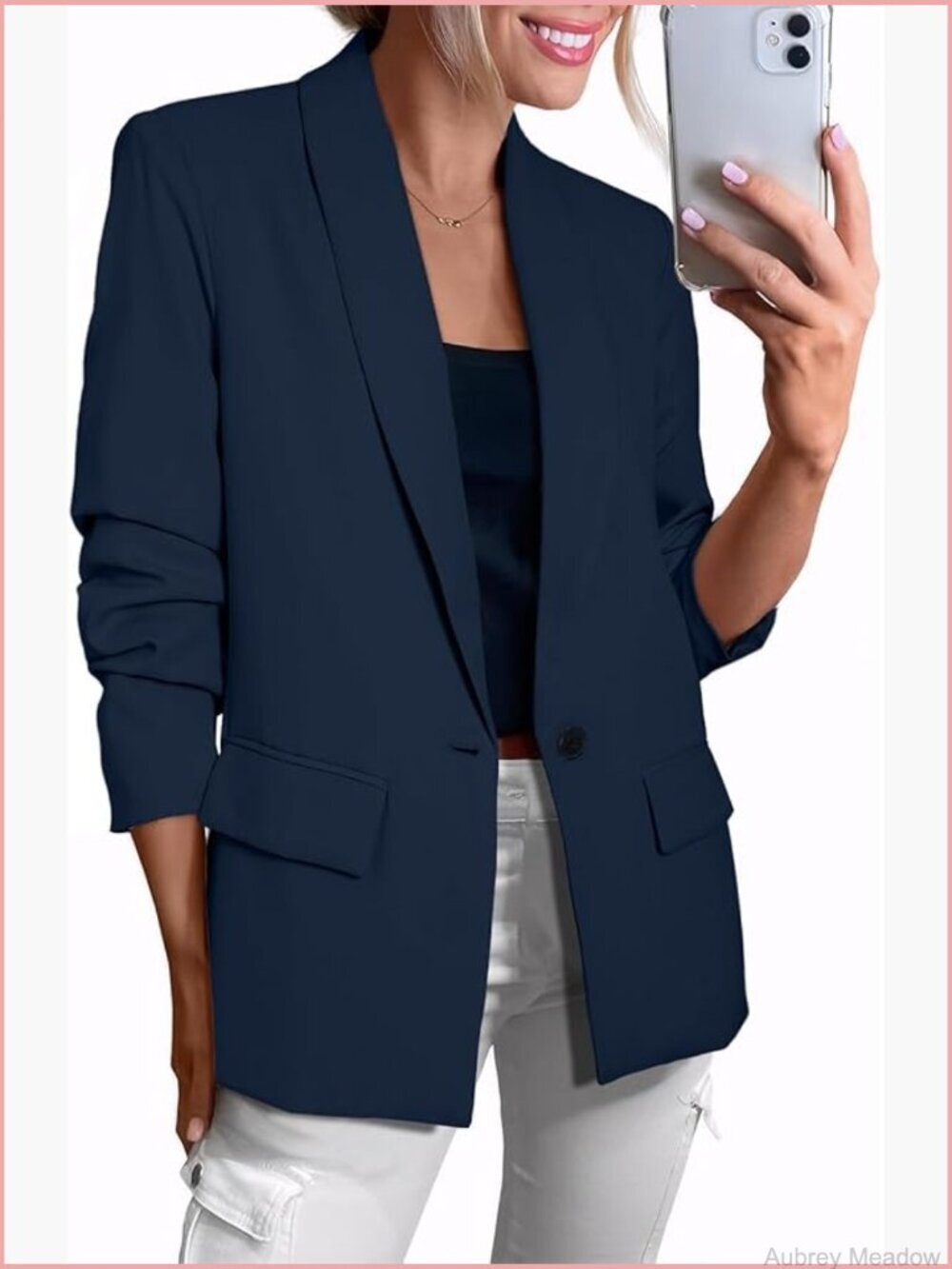 Open Front Long Sleeve Blazer Jacket Business Casual Work Office Suit